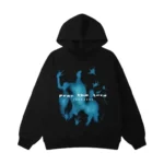 Aelfric Eden Men's Lightweight Black Pullover Hoodie with "Pray the Lord" Abstract Blue Graphic