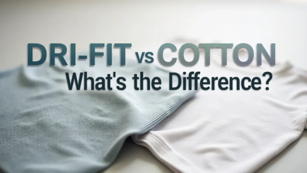 Side-by-side comparison of Dri Fit and cotton fabric textures showing sweat behavior.