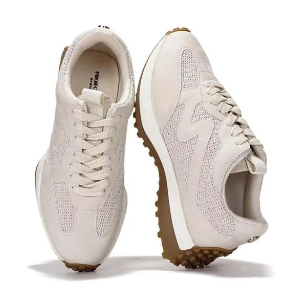 Ultra-Light Breathable Cream Mesh Joggers – Unisex Retro Comfort Sneakers