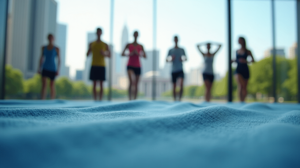 Group of runners wearing streetwear made from breathable moisture wicking fabric.