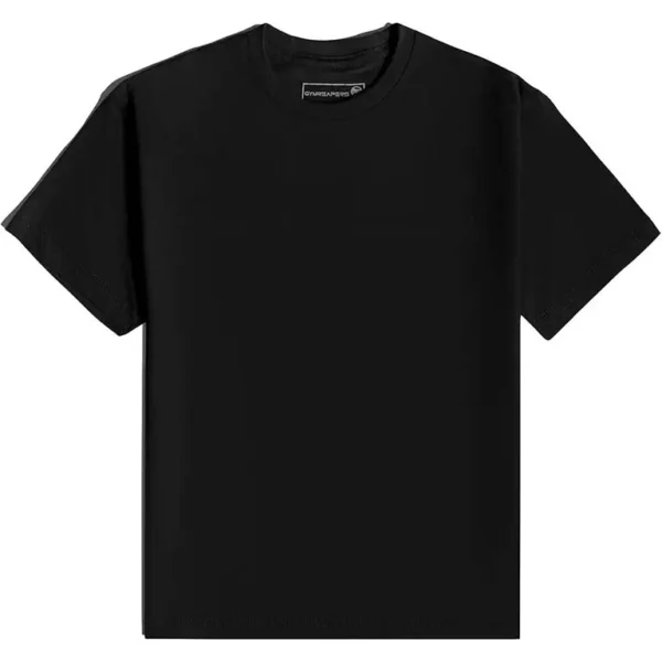 Unisex Round Neck Plain Black Cotton T-Shirt for Everyday Wear