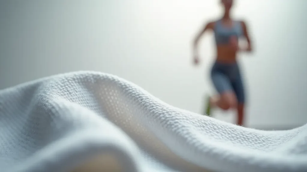 Close-up of Dri Fit fabric made from polyester microfibers showing smooth breathable texture.