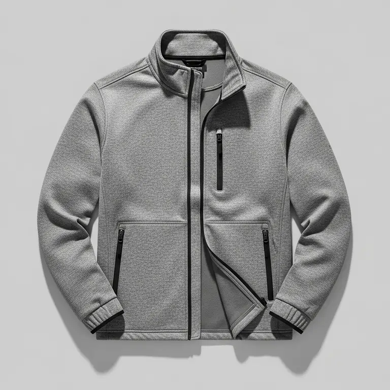 Men's black tech fleece zip-up hoodie with waterproof zippers and articulated sleeves for activewear.